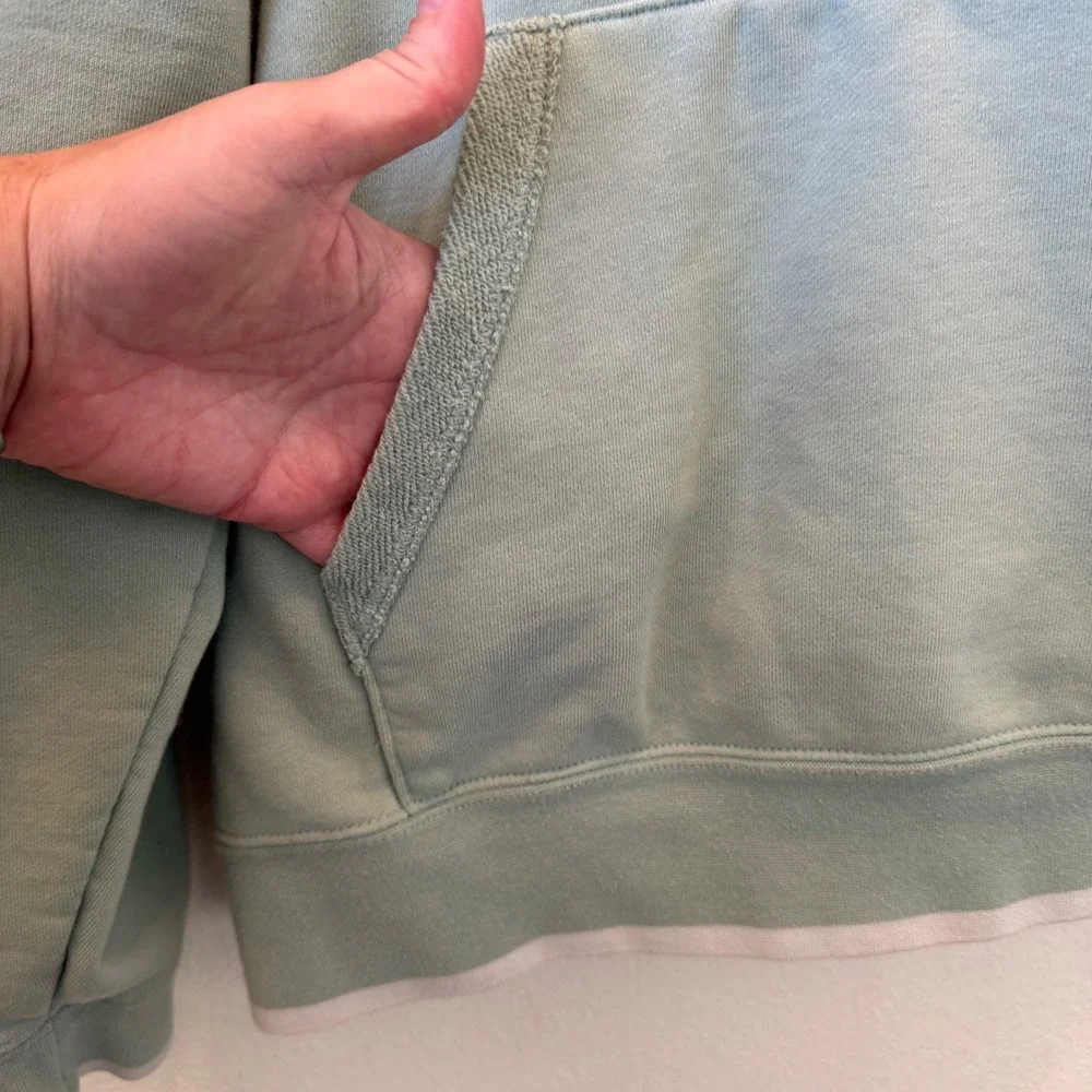 Nike Womens Sportswear Essential Sage Green Hoodie Tonal Logo Large CZ1471-344